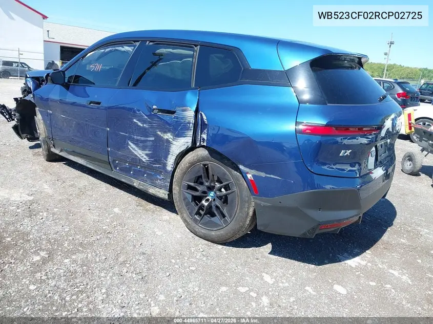 2024 BMW Ix xDrive50 VIN: WB523CF02RCP02725 Lot: 44965711