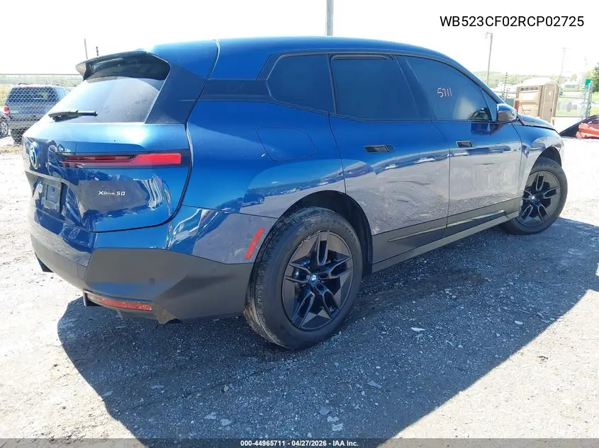 2024 BMW Ix xDrive50 VIN: WB523CF02RCP02725 Lot: 44965711