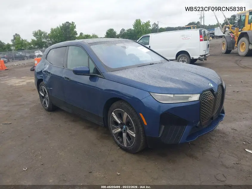 2024 BMW Ix xDrive50 VIN: WB523CF09RCN58381 Lot: 45205499