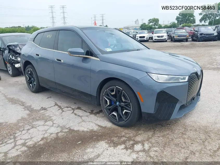 2024 BMW Ix xDrive50 VIN: WB523CF00RCN58463 Lot: 45323137