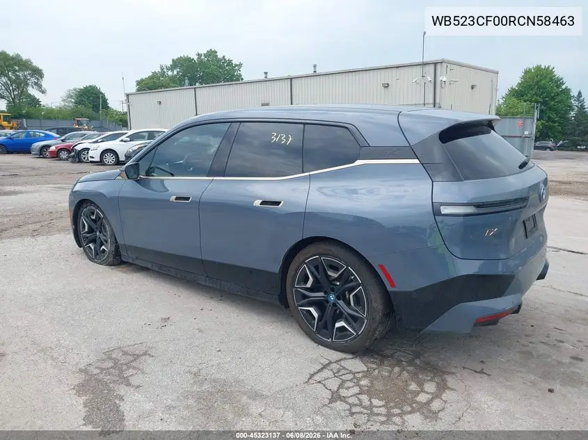 2024 BMW Ix xDrive50 VIN: WB523CF00RCN58463 Lot: 45323137