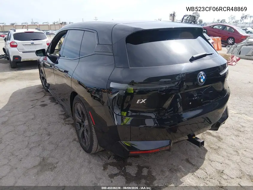 2024 BMW Ix xDrive50 VIN: WB523CF06RCR48869 Lot: 45336226