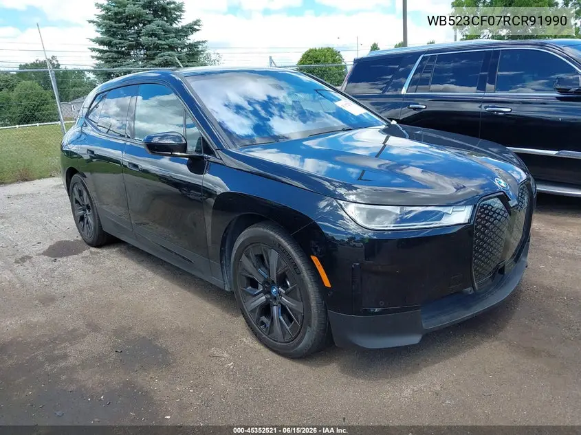 2024 BMW Ix xDrive50 VIN: WB523CF07RCR91990 Lot: 45352521