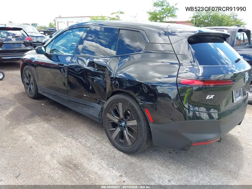 2024 BMW Ix xDrive50 VIN: WB523CF07RCR91990 Lot: 45352521