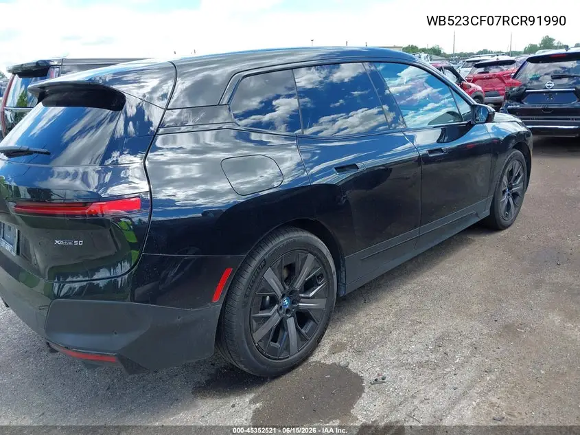 2024 BMW Ix xDrive50 VIN: WB523CF07RCR91990 Lot: 45352521