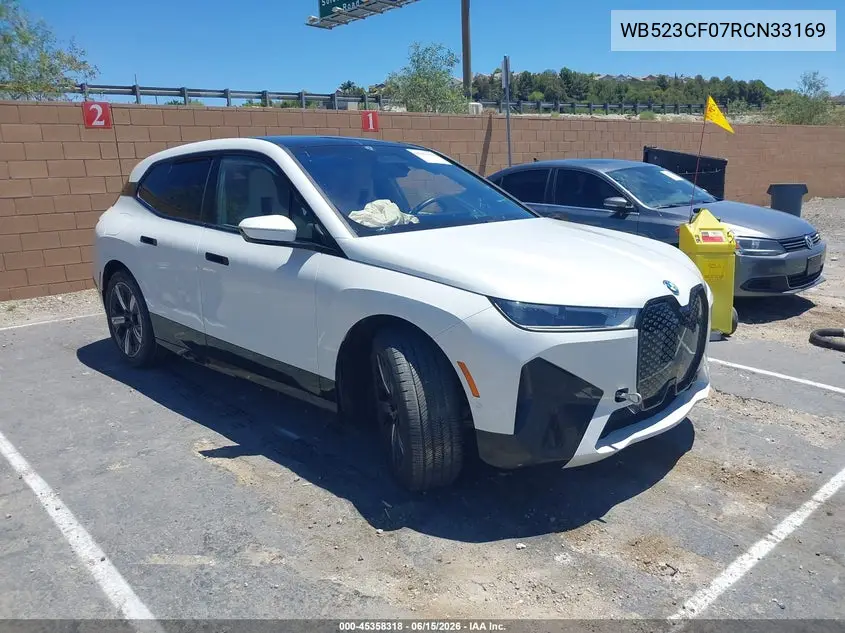 2024 BMW Ix xDrive50 VIN: WB523CF07RCN33169 Lot: 45358318