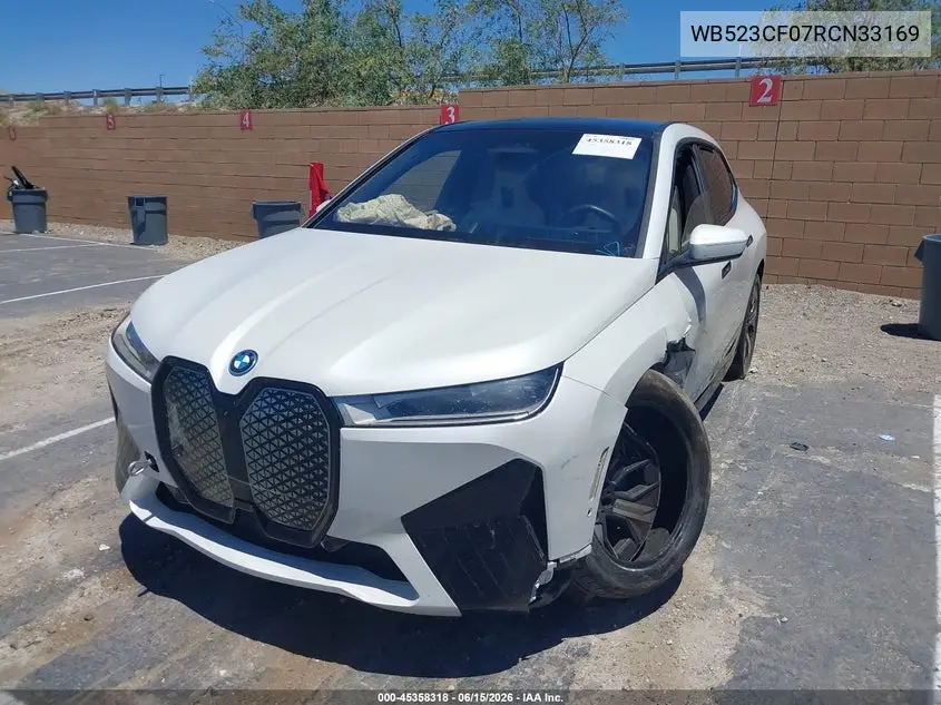 2024 BMW Ix xDrive50 VIN: WB523CF07RCN33169 Lot: 45358318