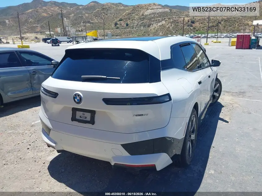 2024 BMW Ix xDrive50 VIN: WB523CF07RCN33169 Lot: 45358318
