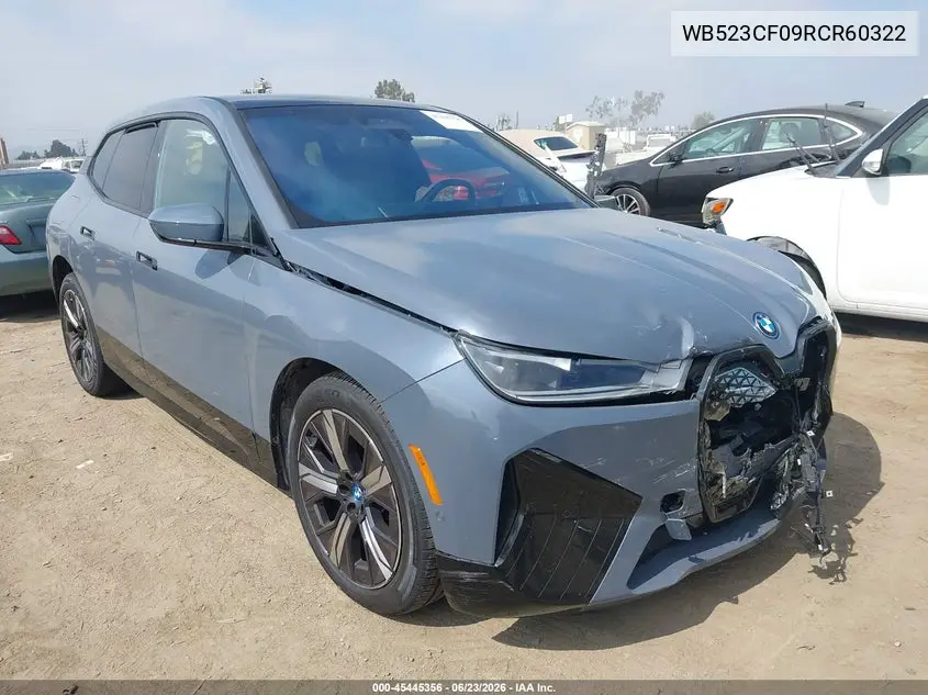 2024 BMW Ix xDrive50 VIN: WB523CF09RCR60322 Lot: 45445356