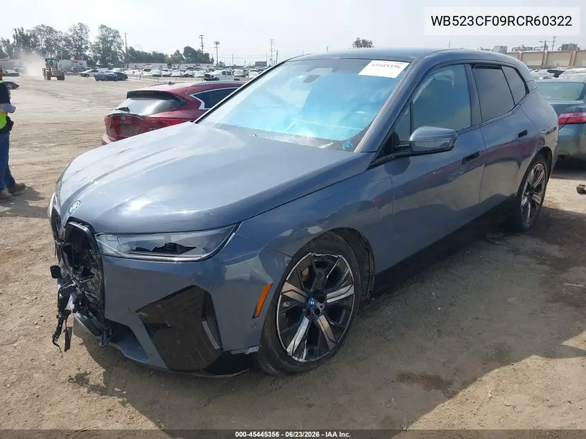 2024 BMW Ix xDrive50 VIN: WB523CF09RCR60322 Lot: 45445356