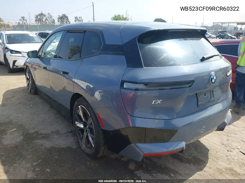 2024 BMW Ix xDrive50 VIN: WB523CF09RCR60322 Lot: 45445356