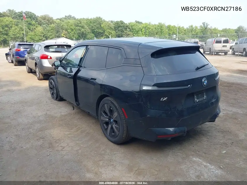 2024 BMW Ix xDrive50 VIN: WB523CF0XRCN27186 Lot: 45604666