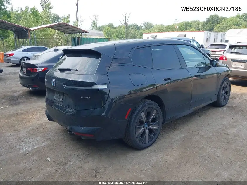 2024 BMW Ix xDrive50 VIN: WB523CF0XRCN27186 Lot: 45604666