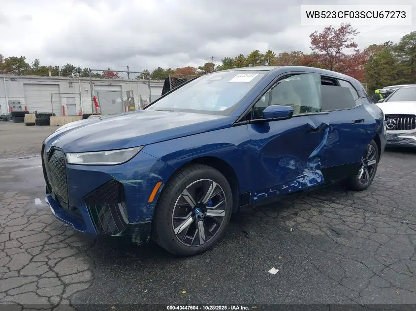 2025 BMW Ix xDrive50 VIN: WB523CF03SCU67273 Lot: 43447604