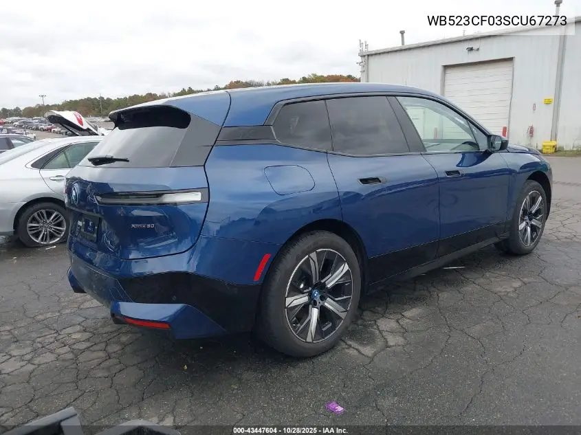 2025 BMW Ix xDrive50 VIN: WB523CF03SCU67273 Lot: 43447604