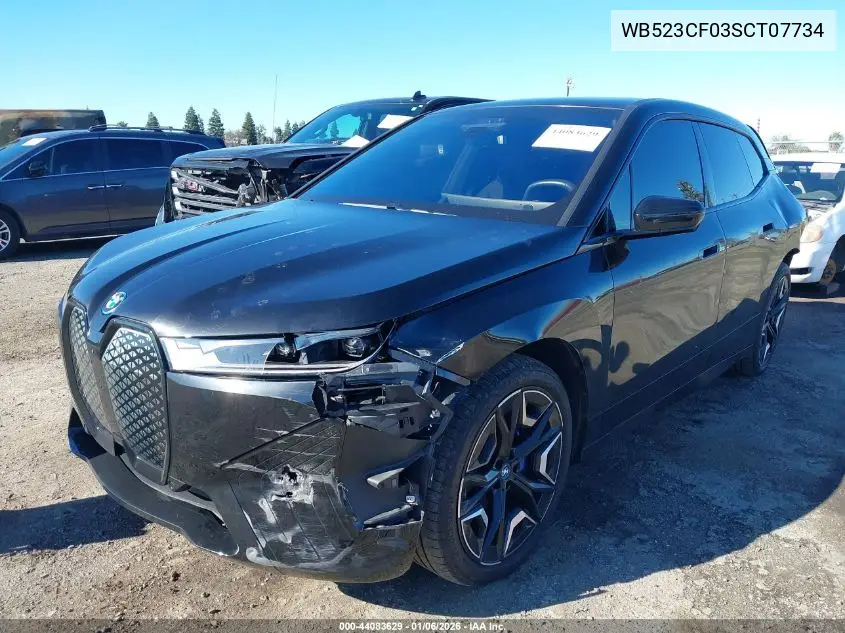 2025 BMW Ix xDrive50 VIN: WB523CF03SCT07734 Lot: 44083629