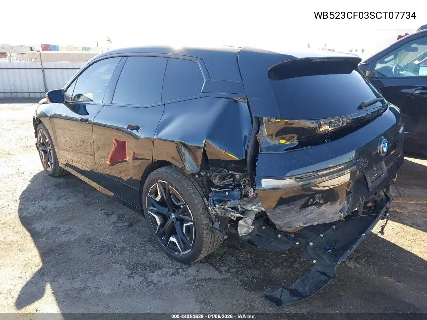 2025 BMW Ix xDrive50 VIN: WB523CF03SCT07734 Lot: 44083629