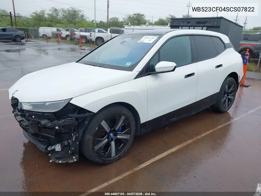 2025 BMW Ix xDrive50 VIN: WB523CF04SCS07822 Lot: 44807183