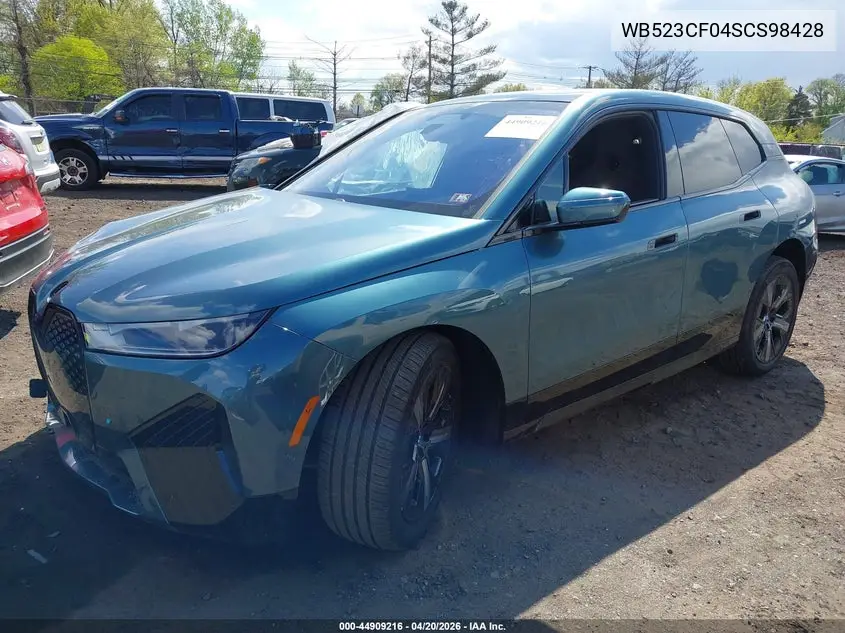 2025 BMW Ix xDrive50 VIN: WB523CF04SCS98428 Lot: 44909216
