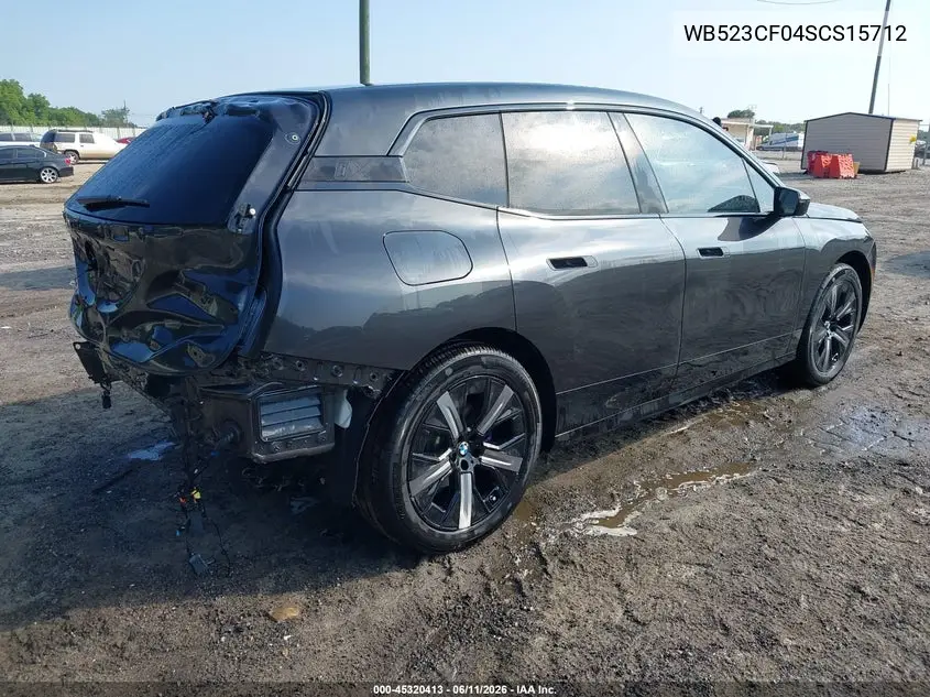 2025 BMW Ix xDrive50 VIN: WB523CF04SCS15712 Lot: 45320413