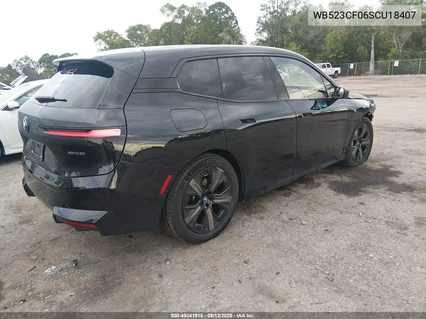 2025 BMW Ix xDrive50 VIN: WB523CF06SCU18407 Lot: 45341910