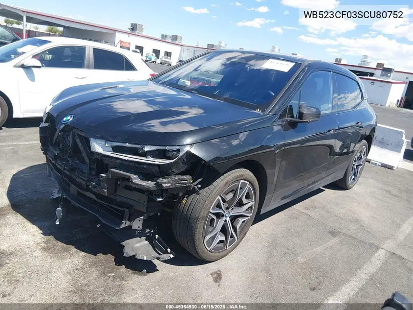 2025 BMW Ix xDrive50 VIN: WB523CF03SCU80752 Lot: 45364930