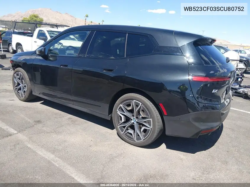 2025 BMW Ix xDrive50 VIN: WB523CF03SCU80752 Lot: 45364930