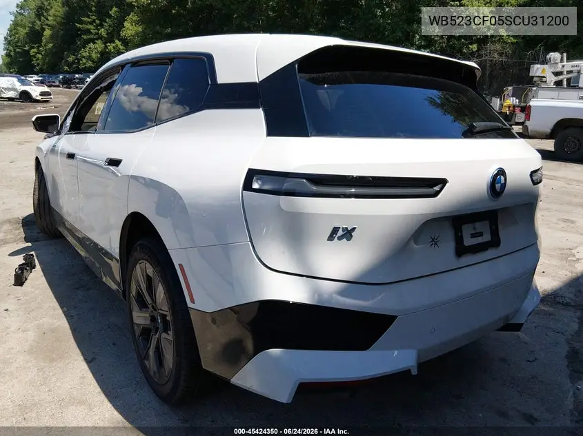2025 BMW Ix xDrive50 VIN: WB523CF05SCU31200 Lot: 45424350