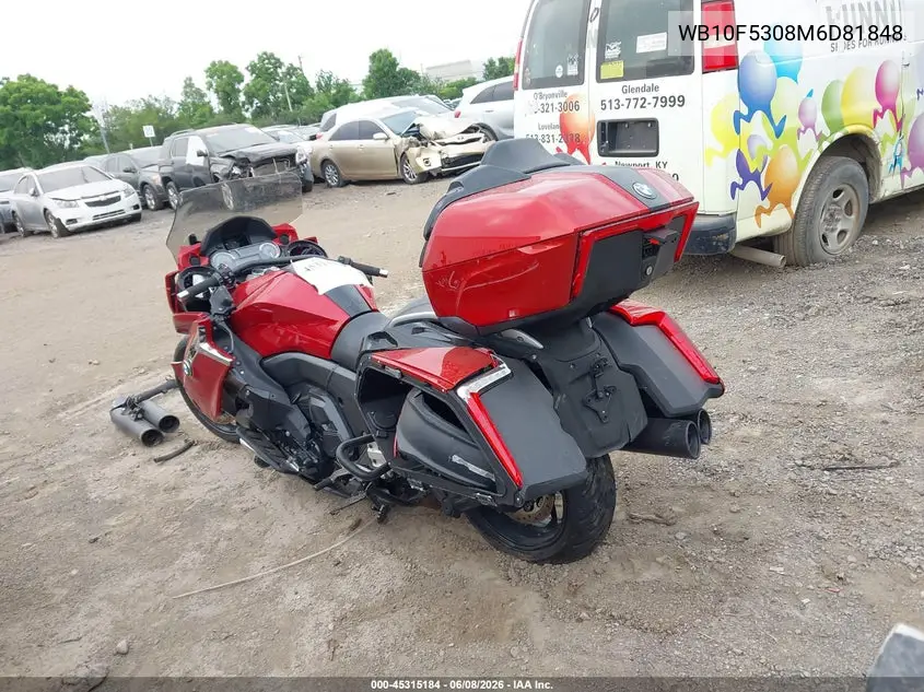 2021 BMW K1600 B VIN: WB10F5308M6D81848 Lot: 45315184