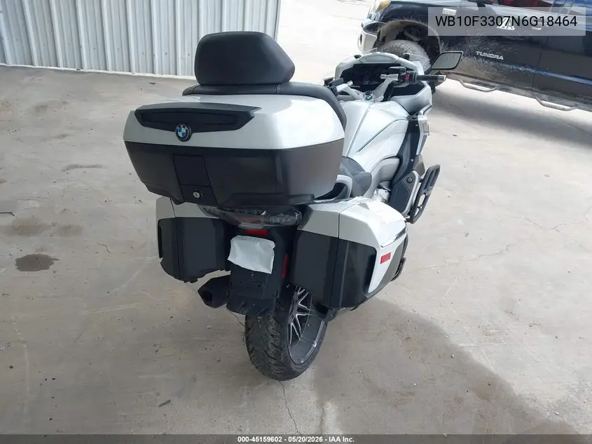 2022 BMW K1600 Gtl VIN: WB10F3307N6G18464 Lot: 45159602