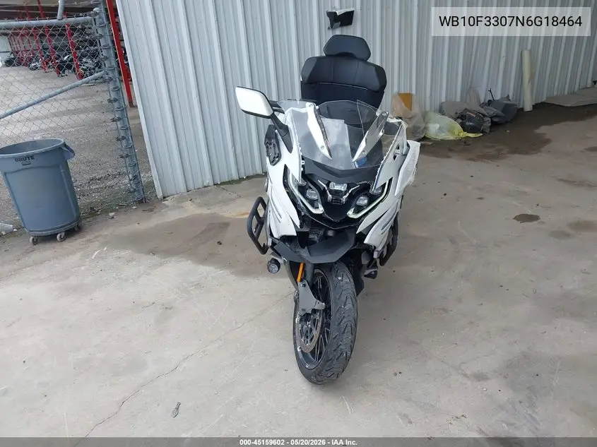 2022 BMW K1600 Gtl VIN: WB10F3307N6G18464 Lot: 45159602