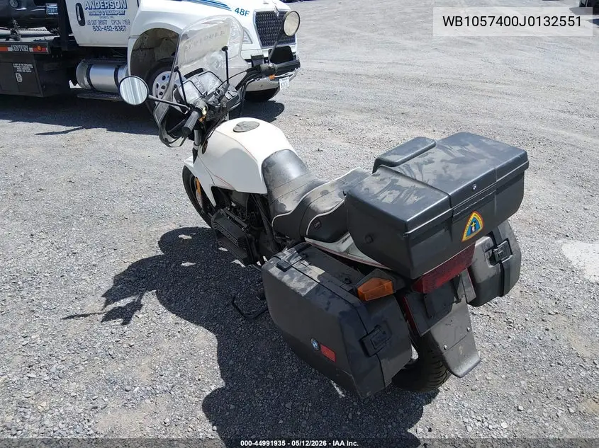 1988 BMW K75 C VIN: WB1057400J0132551 Lot: 44991935