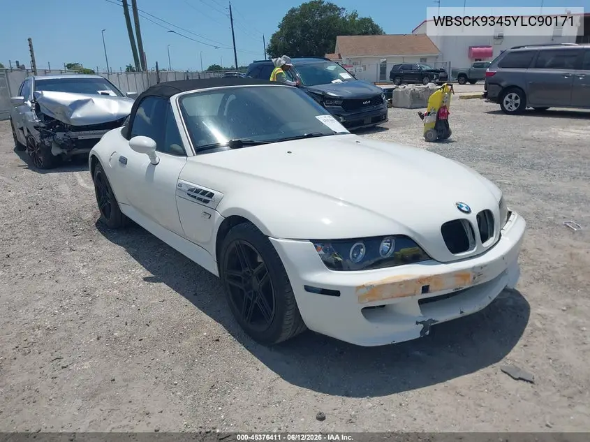 2000 BMW M VIN: WBSCK9345YLC90171 Lot: 45376411
