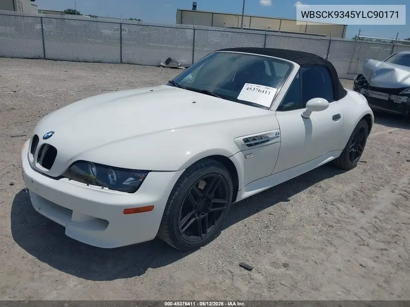 2000 BMW M VIN: WBSCK9345YLC90171 Lot: 45376411