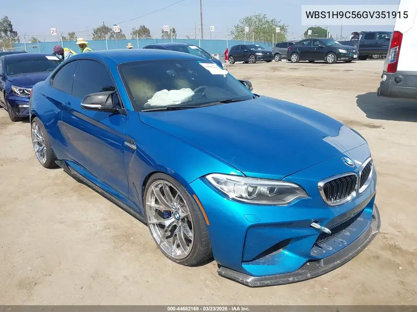 2016 BMW M2 VIN: WBS1H9C56GV351915 Lot: 44682168