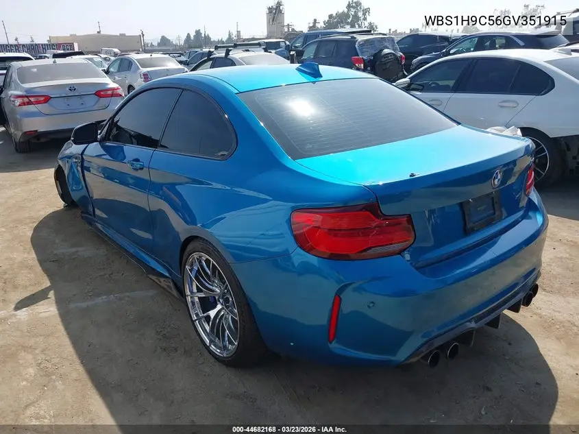 2016 BMW M2 VIN: WBS1H9C56GV351915 Lot: 44682168