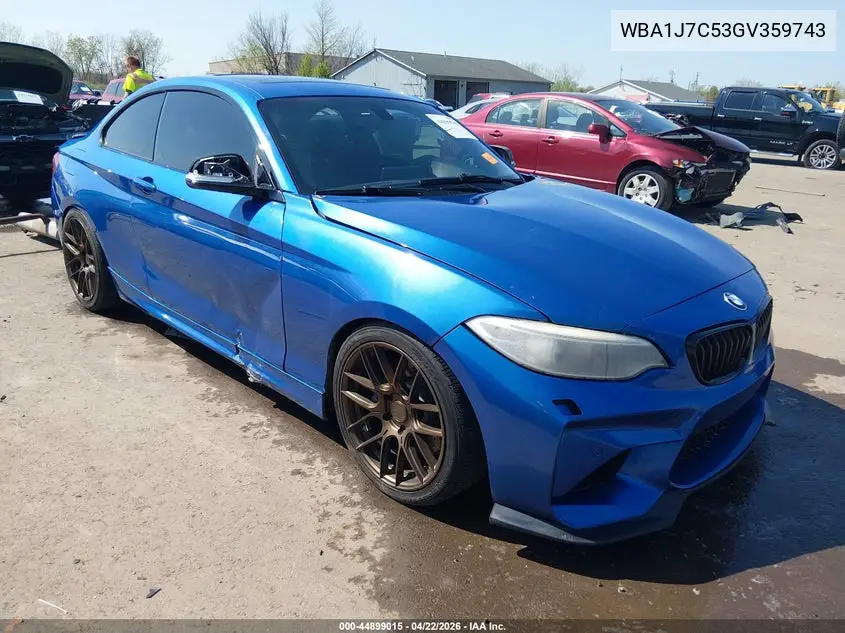 2016 BMW M235I VIN: WBA1J7C53GV359743 Lot: 44899015
