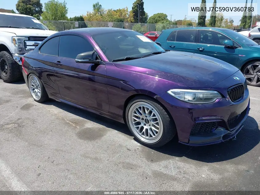 2016 BMW M235I VIN: WBA1J7C59GV360783 Lot: 45667685