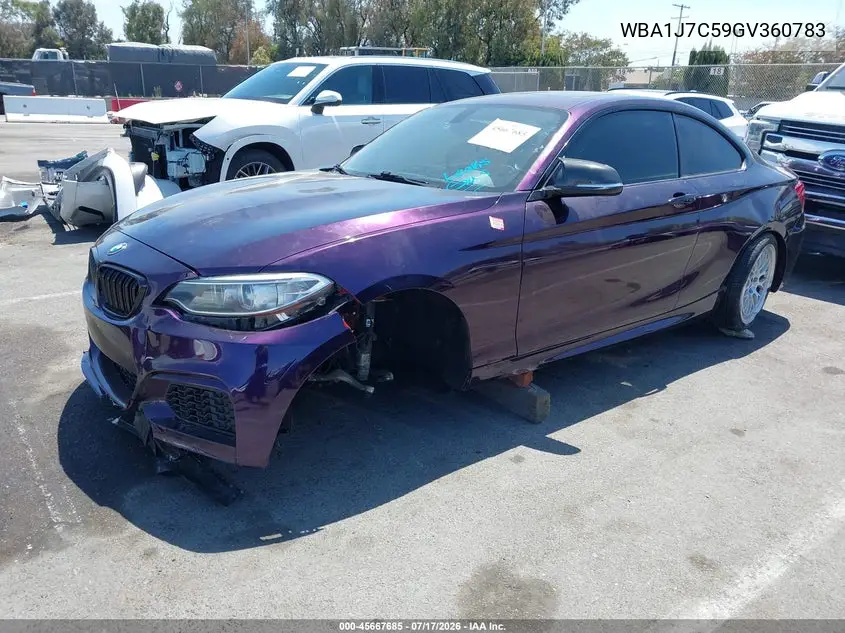 2016 BMW M235I VIN: WBA1J7C59GV360783 Lot: 45667685