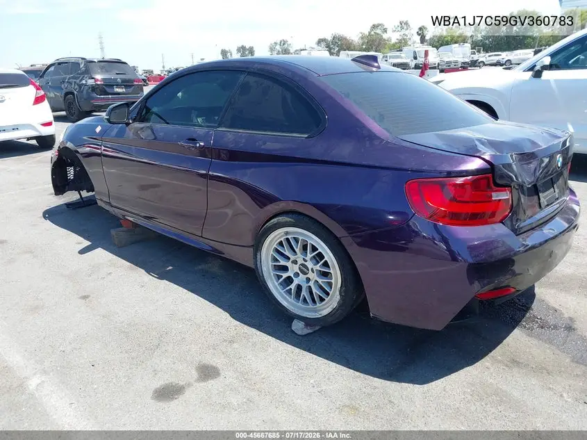 2016 BMW M235I VIN: WBA1J7C59GV360783 Lot: 45667685