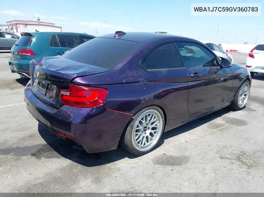 2016 BMW M235I VIN: WBA1J7C59GV360783 Lot: 45667685