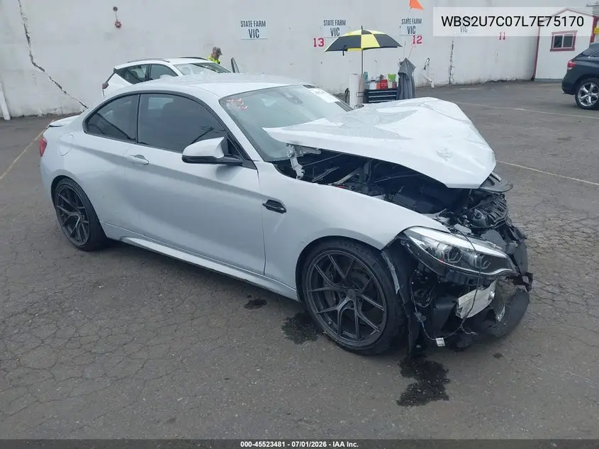 2020 BMW M2 Competition VIN: WBS2U7C07L7E75170 Lot: 45523481