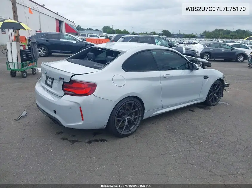 2020 BMW M2 Competition VIN: WBS2U7C07L7E75170 Lot: 45523481