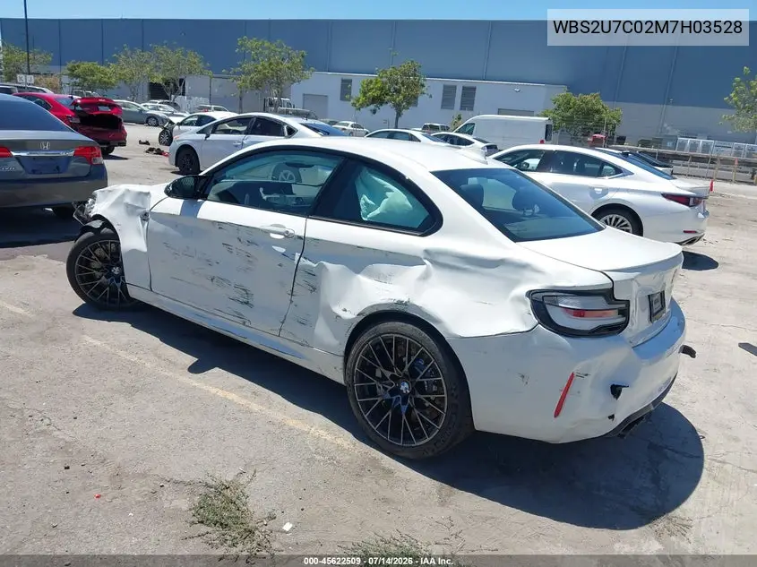 2021 BMW M2 Competition VIN: WBS2U7C02M7H03528 Lot: 45622509
