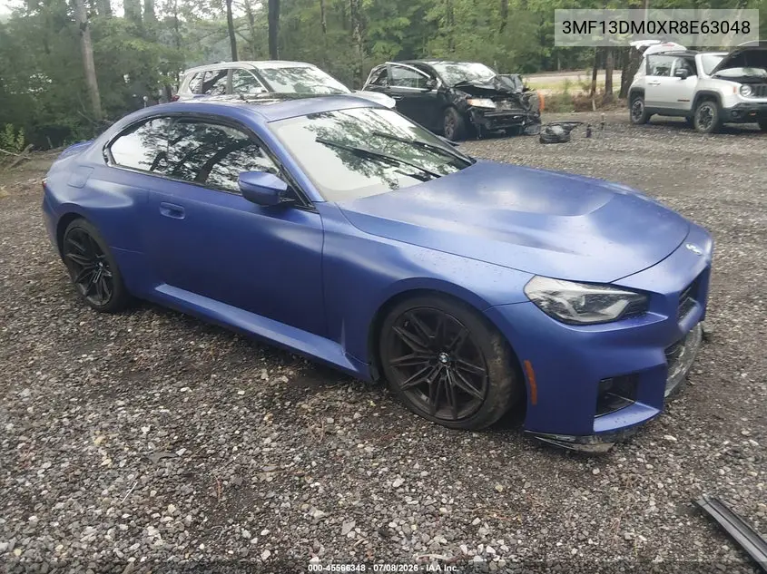 2024 BMW M2 VIN: 3MF13DM0XR8E63048 Lot: 45566348