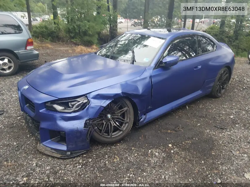 2024 BMW M2 VIN: 3MF13DM0XR8E63048 Lot: 45566348