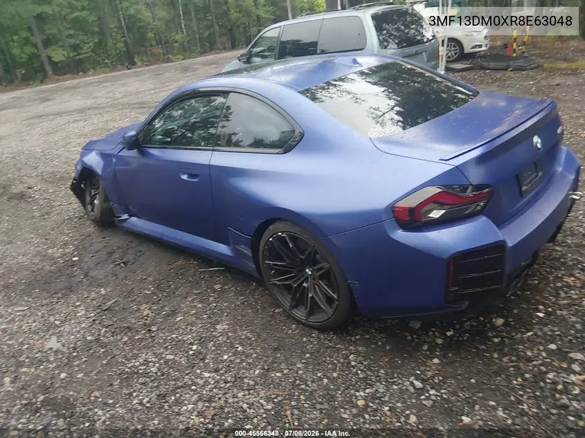 2024 BMW M2 VIN: 3MF13DM0XR8E63048 Lot: 45566348