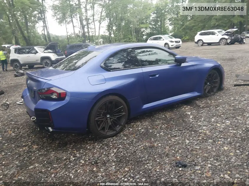 2024 BMW M2 VIN: 3MF13DM0XR8E63048 Lot: 45566348