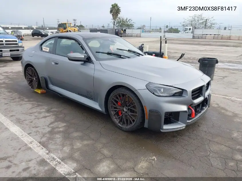2025 BMW M2 VIN: 3MF23DM0XS8F81417 Lot: 43898015
