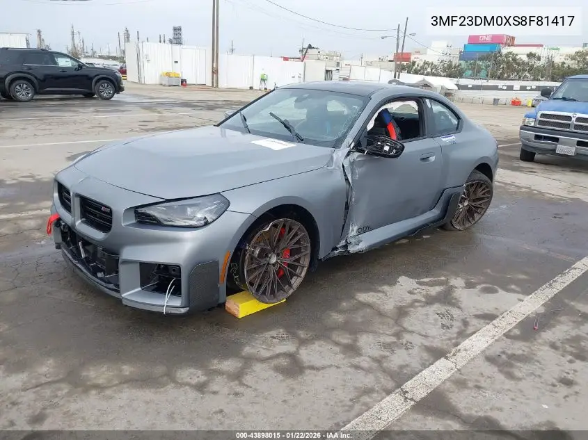2025 BMW M2 VIN: 3MF23DM0XS8F81417 Lot: 43898015